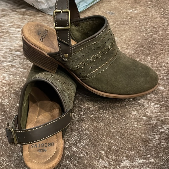 Earth Origins Cady Gray Suede Slip On Shoes Mule Clog  Womens Size 8M - Picture 8 of 8